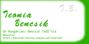 teonia bencsik business card